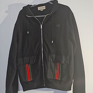 Gucci mens full zip hooded sweatshirt